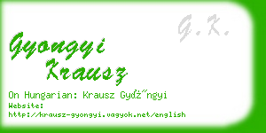 gyongyi krausz business card